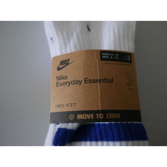 Men's Nike 3-Pack Everyday Essential Striped Crew Socks 8-12 - Picture 3 of 4